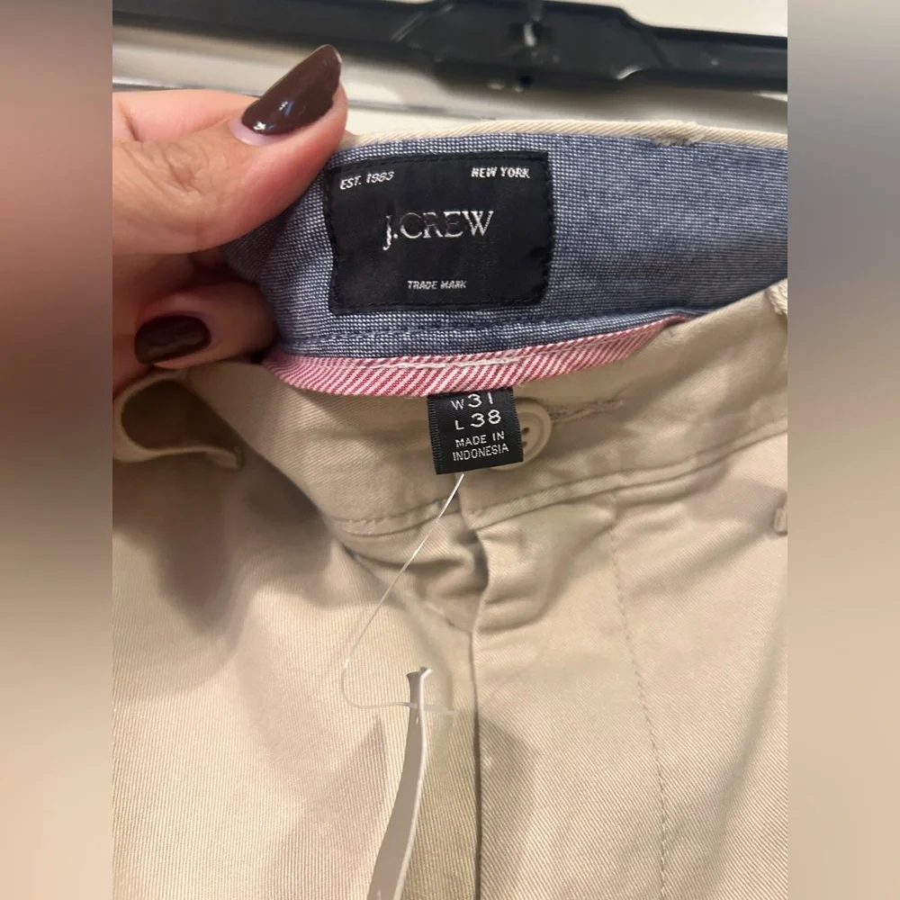 NWT J.Crew Men's 770 Straight Fit Stretch Chino Pant Khaki Size 31x38